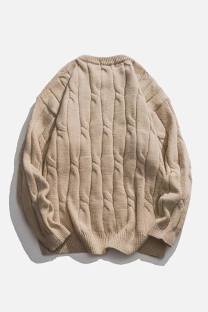 Concert Outfit Solid Color Woven Sweater