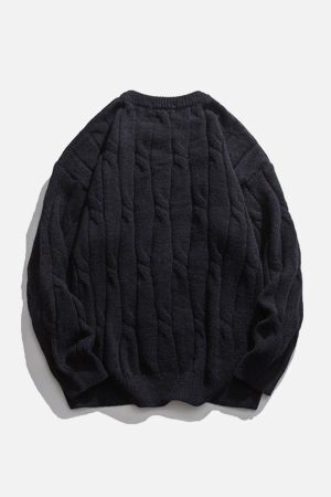 Concert Outfit Solid Color Woven Sweater