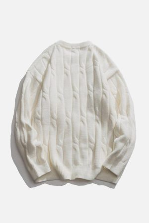 Concert Outfit Solid Color Woven Sweater