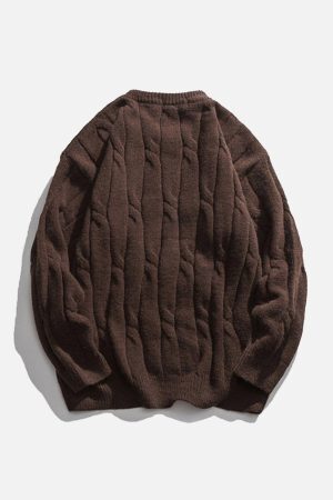 Concert Outfit Solid Color Woven Sweater