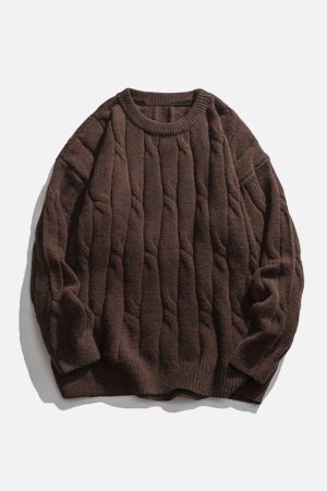 Concert Outfit Solid Color Woven Sweater