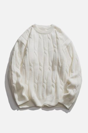 Concert Outfit Solid Color Woven Sweater