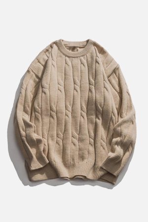 Concert Outfit Solid Color Woven Sweater