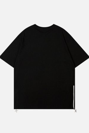 Concert Outfit Solid Color Zipper Star Tee