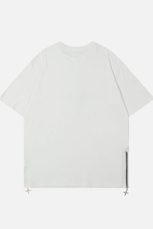 Concert Outfit Solid Color Zipper Star Tee