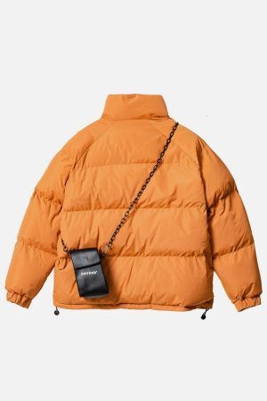 Concert Outfit Solid Detachable Satchel Winter Coat