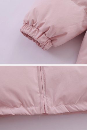 Concert Outfit Solid Embroidered Hood Winter Coat