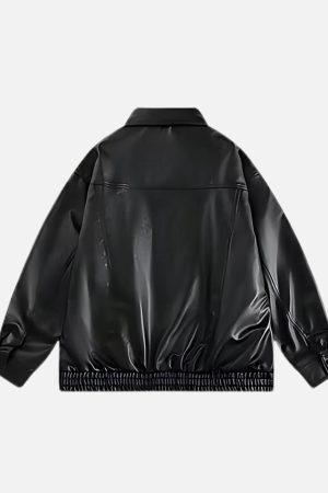 Concert Outfit Solid Essential Faux Leather Jacket