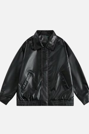 Concert Outfit Solid Essential Faux Leather Jacket
