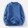 Concert Outfit Solid Ribbed Jacquard Knit Sweater