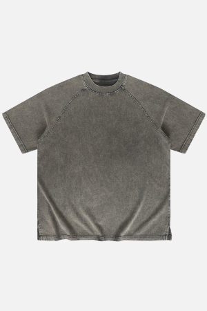 Concert Outfit Solid Washed Essential Cotton Tee