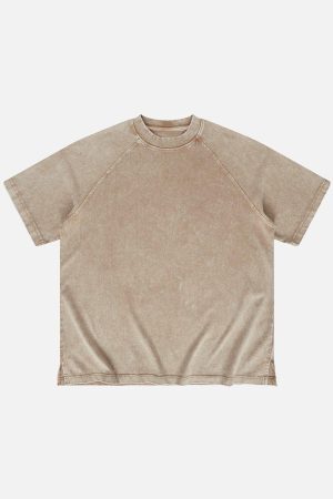 Concert Outfit Solid Washed Essential Cotton Tee
