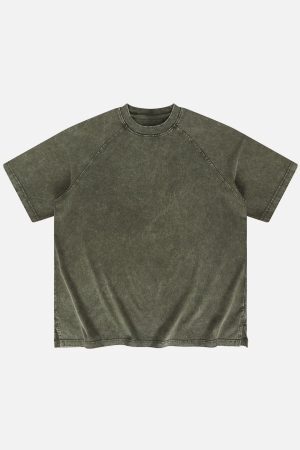 Concert Outfit Solid Washed Essential Cotton Tee