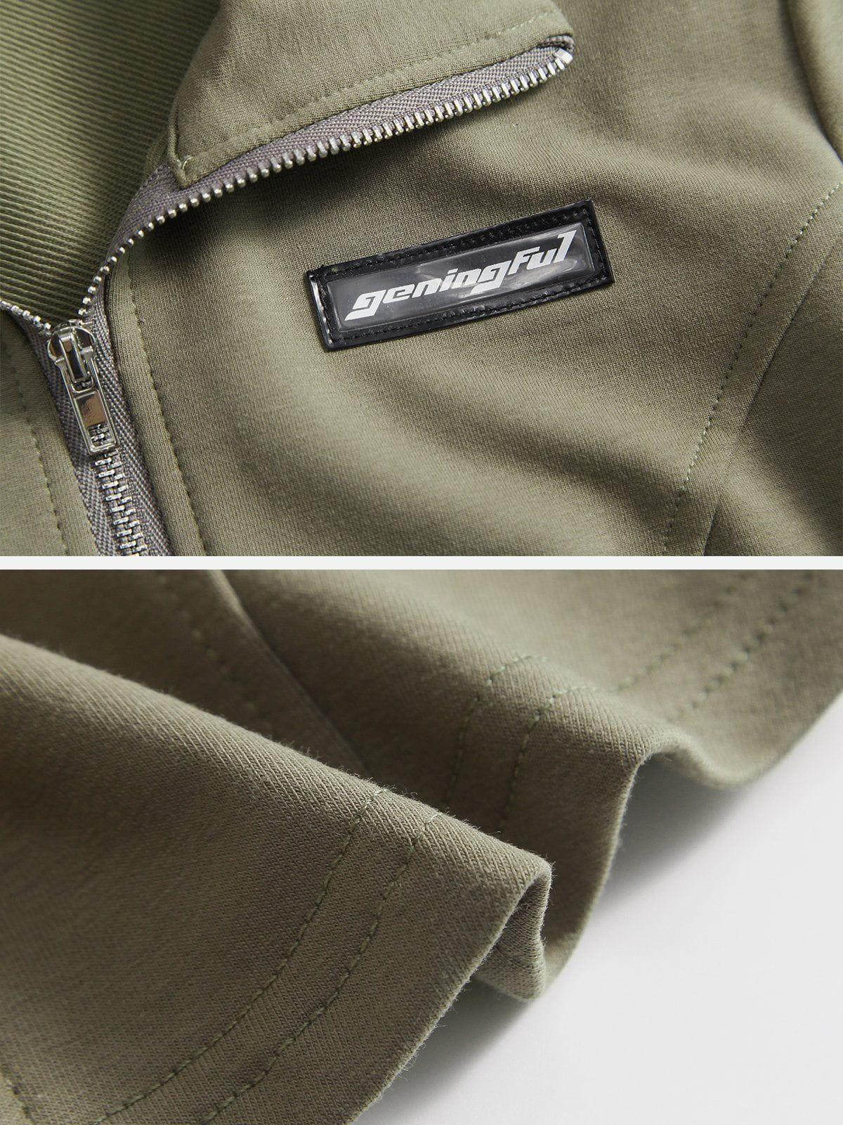 Concert Outfit Solid Zip Up Cropped Tee Concert Outfit Solid Zip Up Cropped Tee