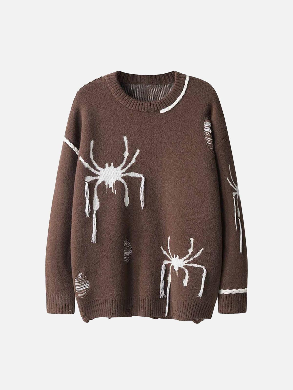 Concert Outfit Spider Distressed Oversized Sweater Concert Outfit Spider Distressed Oversized Sweater