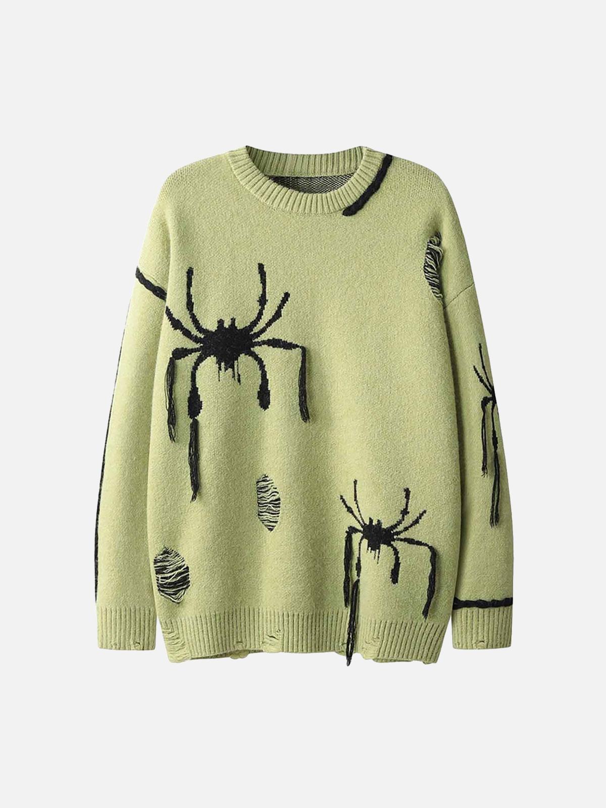 Concert Outfit Spider Distressed Oversized Sweater Concert Outfit Spider Distressed Oversized Sweater