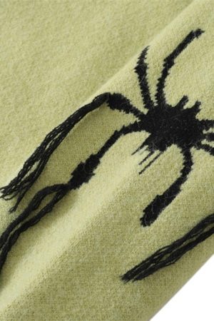 Concert Outfit Spider Distressed Oversized Sweater