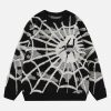 Concert Outfit Spider Knit Crew Neck Sweater