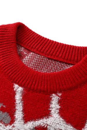 Concert Outfit Spider Knit Crew Neck Sweater