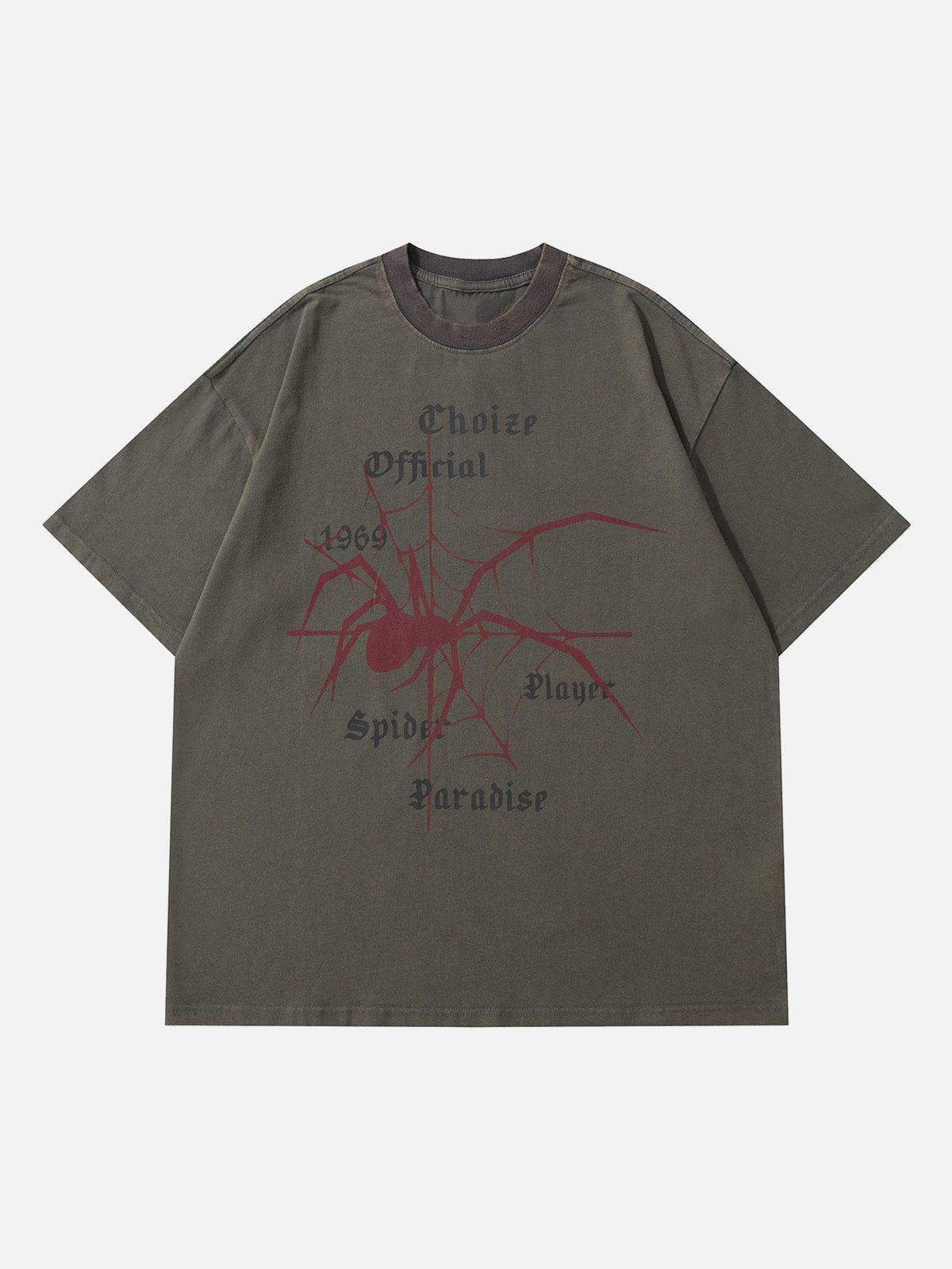 Concert Outfit Spider Print Washed Tee Concert Outfit Spider Print Washed Tee