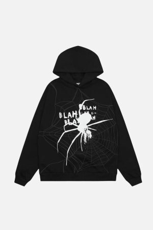 Concert Outfit Spider Shadow Print Hoodie
