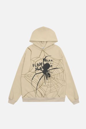 Concert Outfit Spider Shadow Print Hoodie