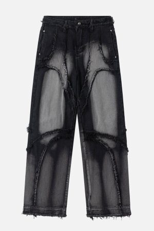 Concert Outfit Spider Silhouette Pattern Stitching Jeans