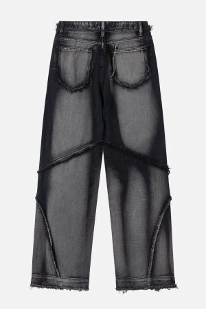 Concert Outfit Spider Silhouette Pattern Stitching Jeans