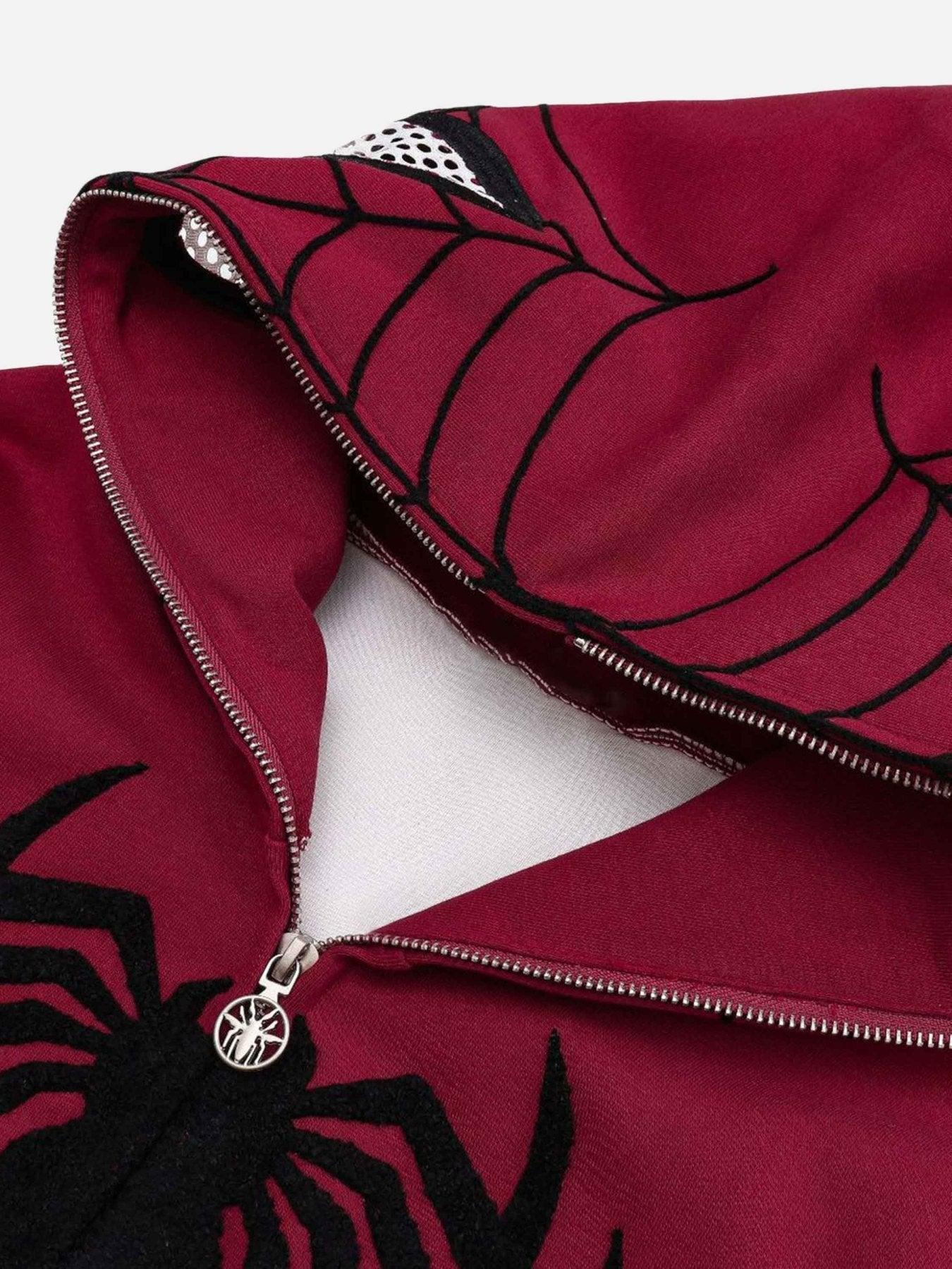 Concert Outfit Spider Web Embroidery Eye Viewable Hoodie Concert Outfit Spider Web Embroidery Eye Viewable Hoodie