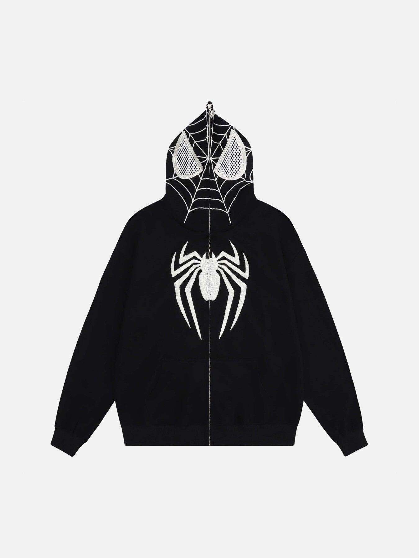 Concert Outfit Spider Web Embroidery Eye Viewable Hoodie Concert Outfit Spider Web Embroidery Eye Viewable Hoodie
