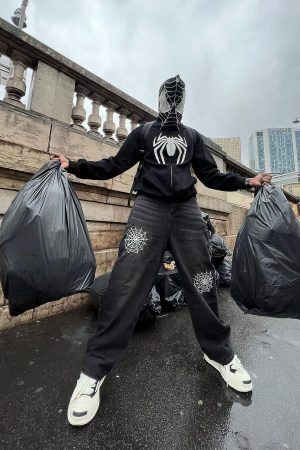 Concert Outfit Spider Web Embroidery Eye Viewable Hoodie