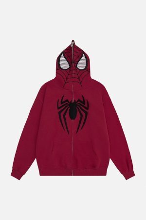 Concert Outfit Spider Web Embroidery Eye Viewable Hoodie