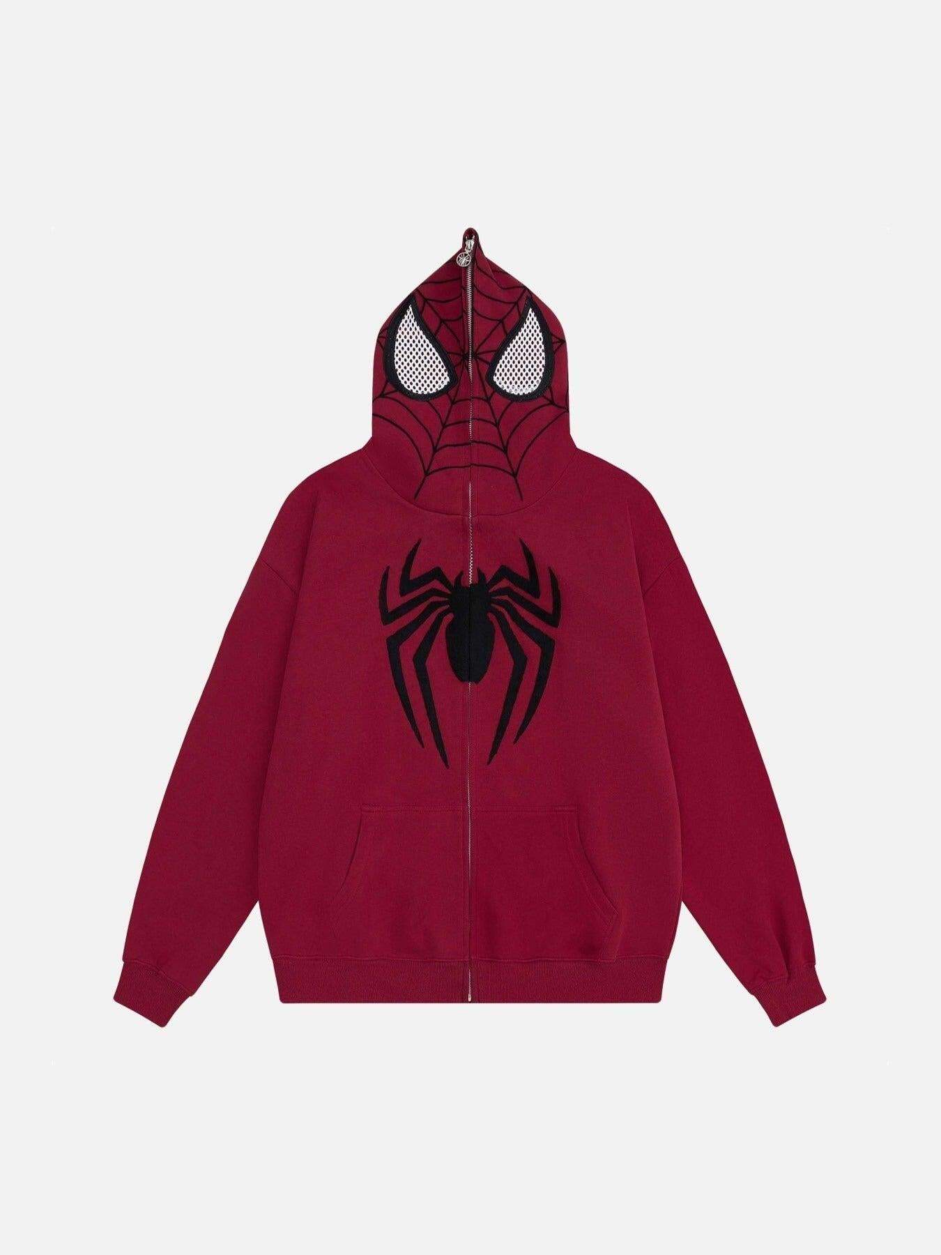 Concert Outfit Spider Web Embroidery Eye Viewable Hoodie Concert Outfit Spider Web Embroidery Eye Viewable Hoodie