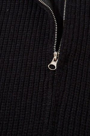 Concert Outfit Spider Web Stand Collar Zip-Up Cardigan