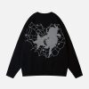 Concert Outfit Spider Web Stars Graphic Sweater