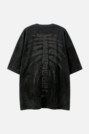 Concert Outfit Spine Skeleton Print Tee