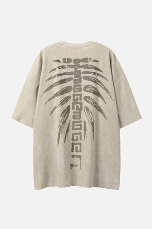 Concert Outfit Spine Skeleton Print Tee