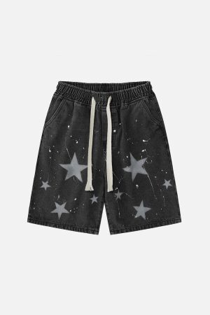 Concert Outfit Splash Ink Star Jorts