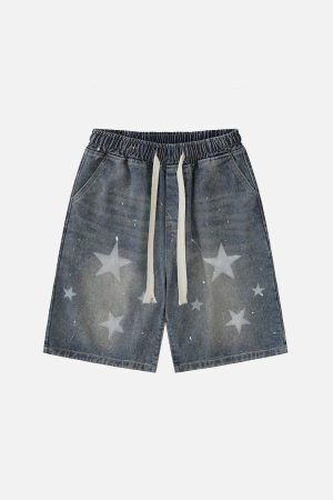 Concert Outfit Splash Ink Star Jorts