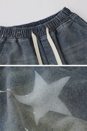 Concert Outfit Splash Ink Star Jorts