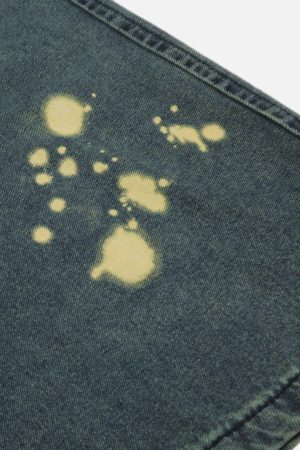 Concert Outfit Splash-Ink Washed Baggy Jeans