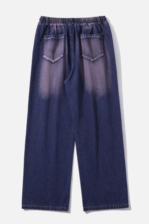 Concert Outfit Splash Ink Washed Loose Jeans