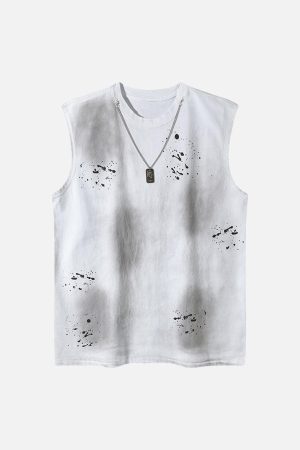 Concert Outfit Splatter Paint Necklace Vest