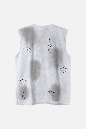 Concert Outfit Splatter Paint Necklace Vest