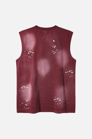 Concert Outfit Splatter Paint Necklace Vest