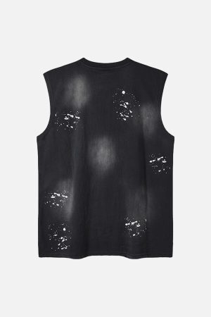 Concert Outfit Splatter Paint Necklace Vest