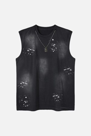 Concert Outfit Splatter Paint Necklace Vest