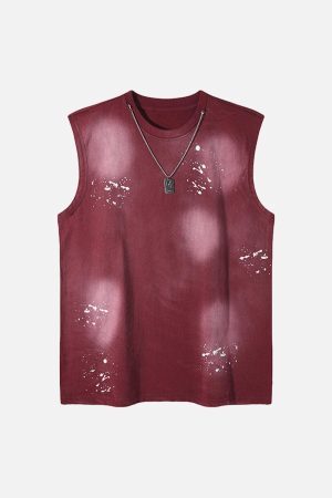 Concert Outfit Splatter Paint Necklace Vest