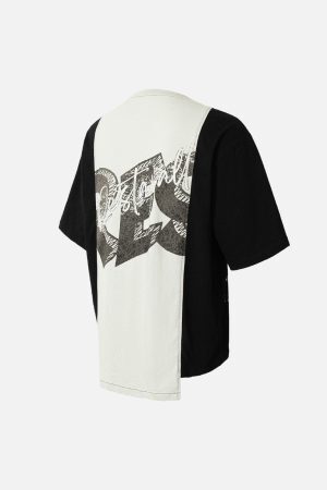 Concert Outfit Spliced Deconstruction Print T-Shirt