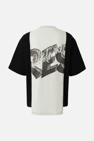 Concert Outfit Spliced Deconstruction Print T-Shirt